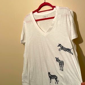 NWT loft zebra tee